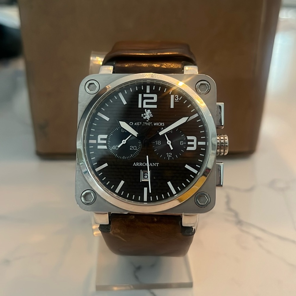 Christopher Wicks Arrogant me a watch square dial 42mm
